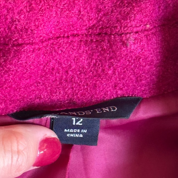 Lands' End Magenta Short Coat (Size 12) - Picture 4 of 4